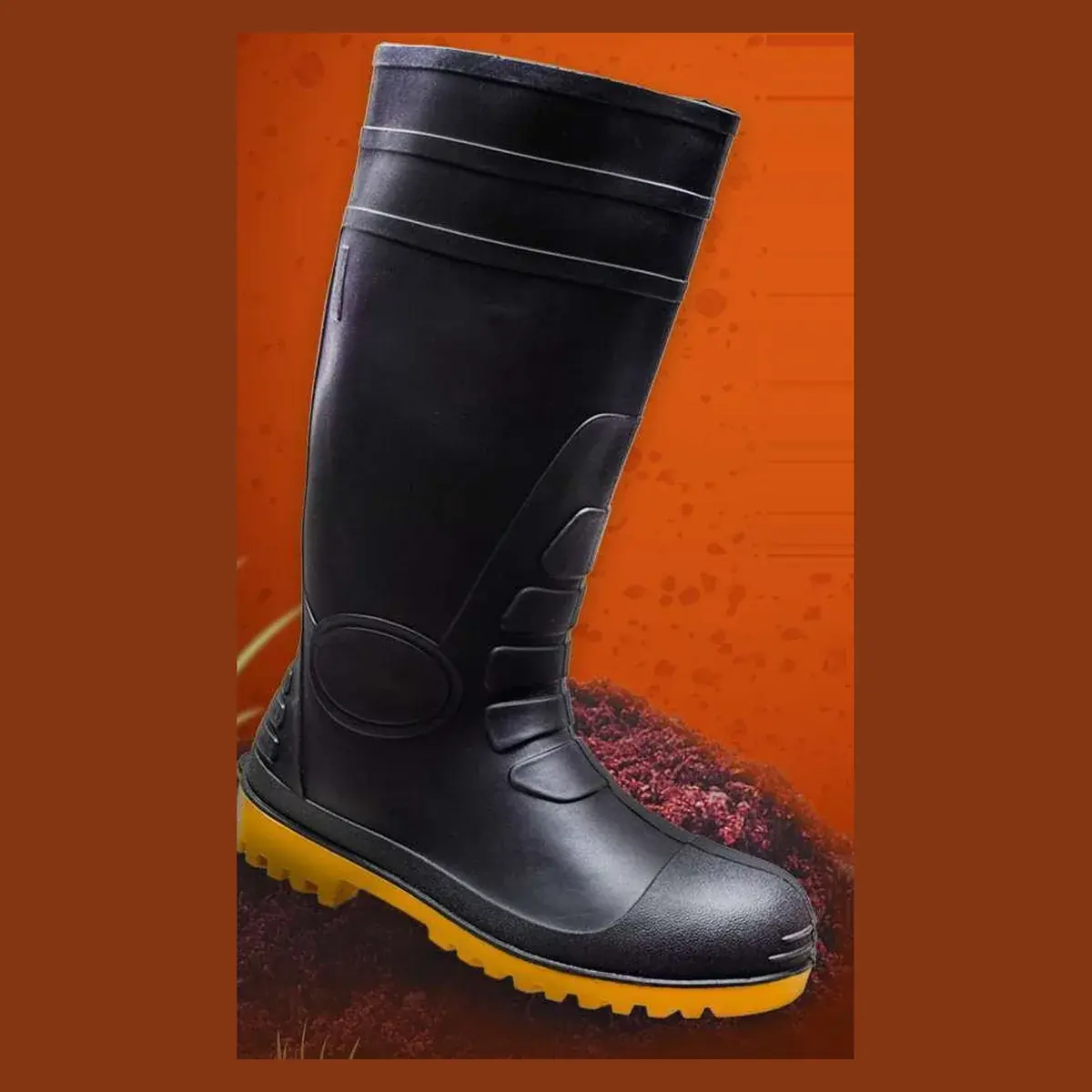 Bota de seguridad PVC negra TITUS01, punta reforzada (tallas 38 a 46)
