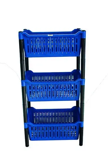 Estante plástico de 3 bandejas profundas