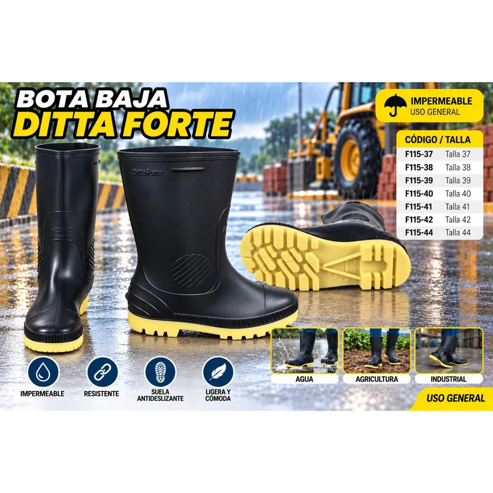 Bota de hule baja Ditta Forte (tallas 37 a 44)