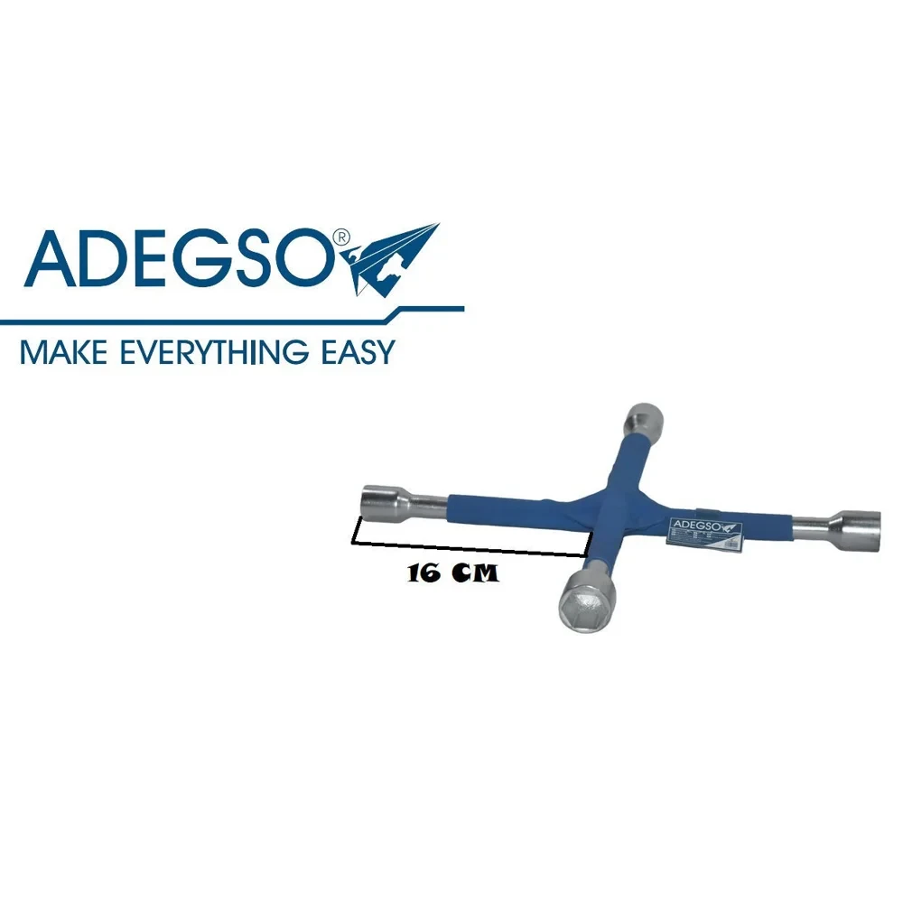 Llave de cruz 14" para llantas, 17-19-21-23 mm