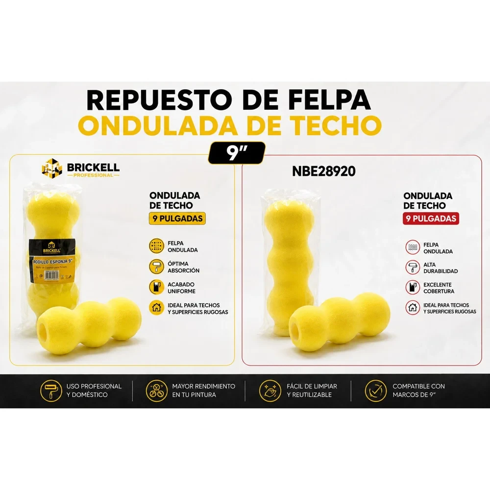 Felpa ondulada para techo 9"