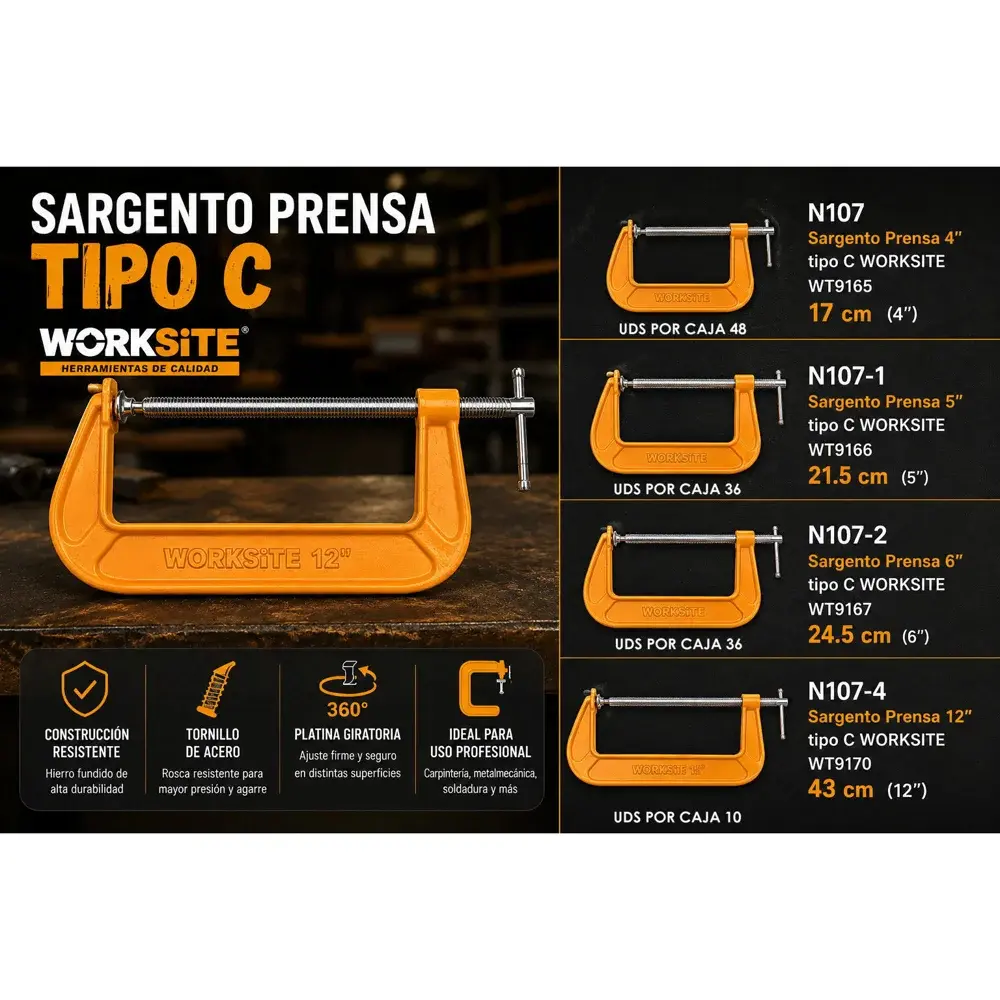 Prensa sargento tipo C 4"