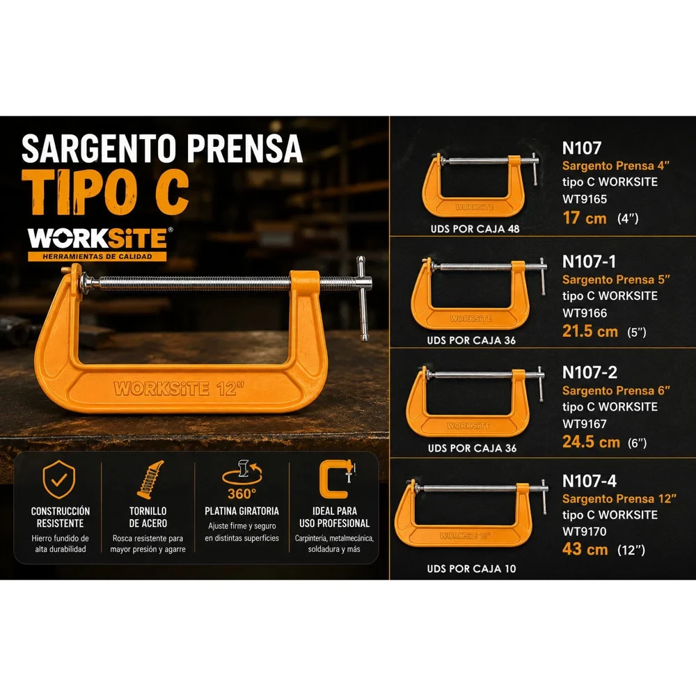 Prensa sargento tipo C 4"