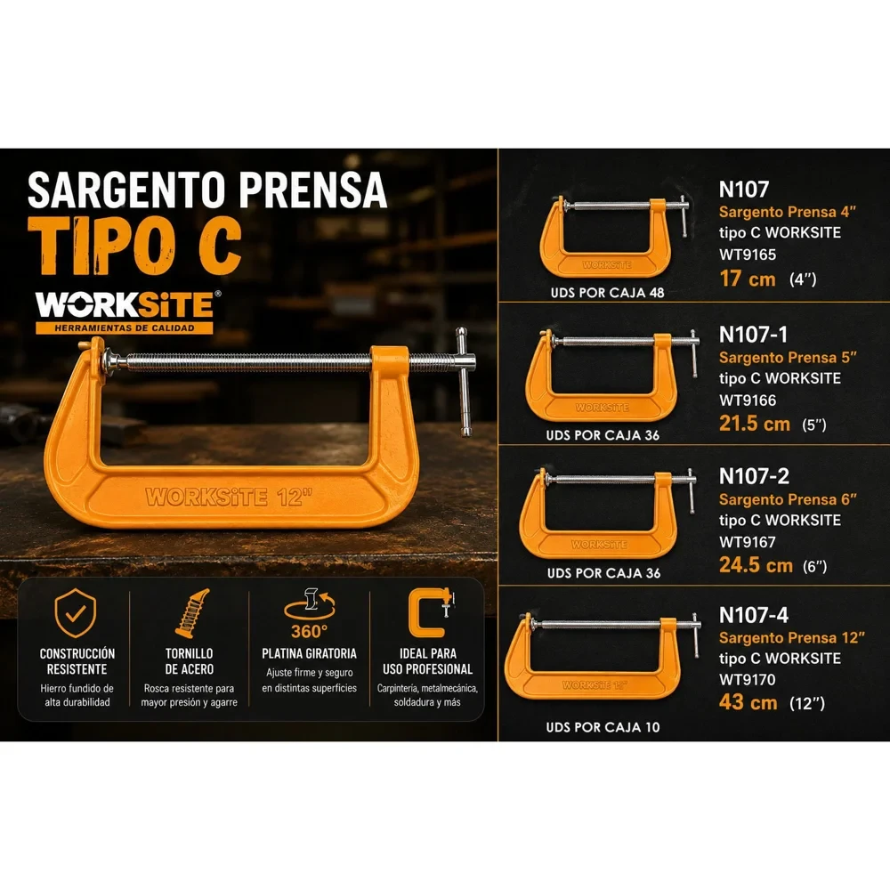 Prensa sargento tipo C 6"