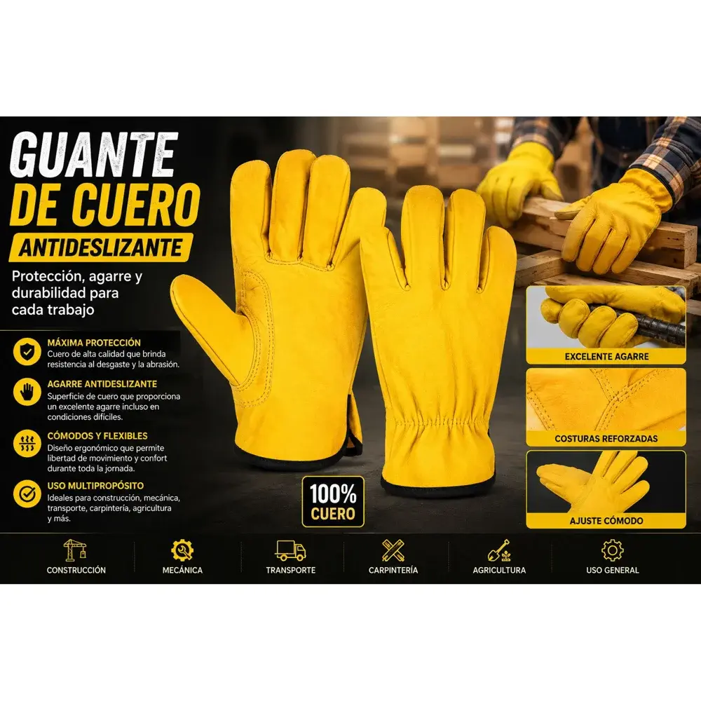 Guantes de cuero antideslizantes