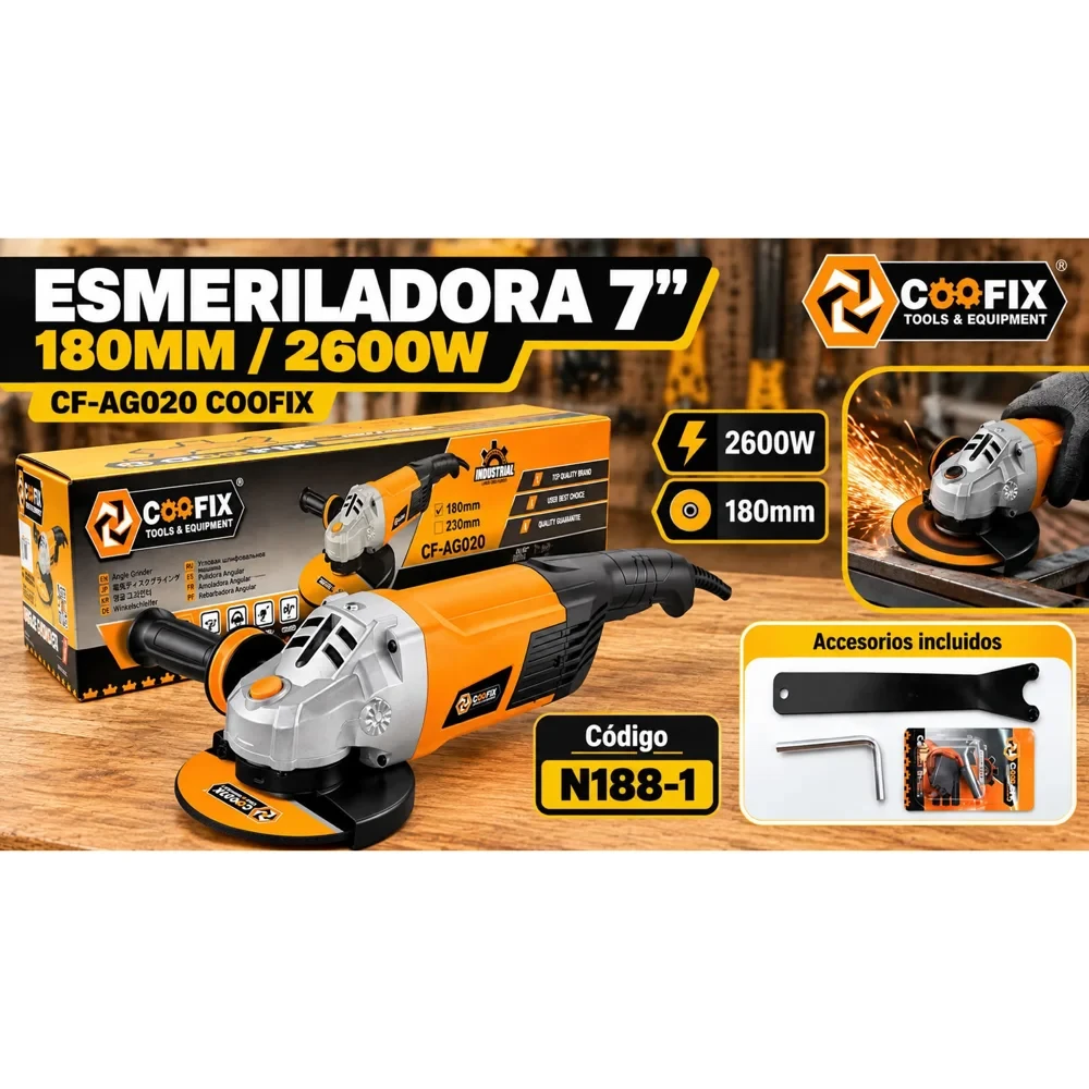Esmeriladora angular 7" 2600 W