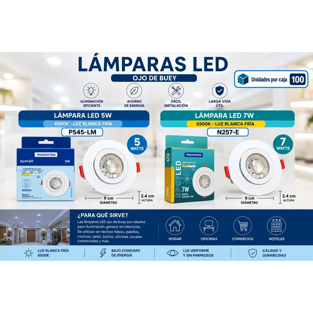 Lámpara LED ojo de buey 7 W