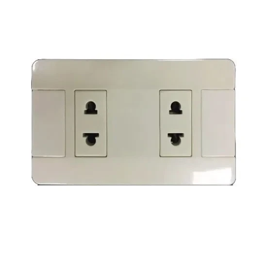 Tomacorriente doble de empotrar beige