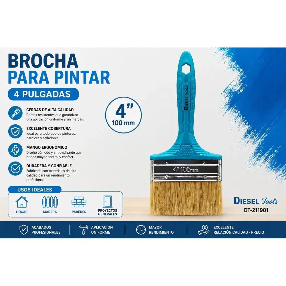 Brocha para pintar 4"