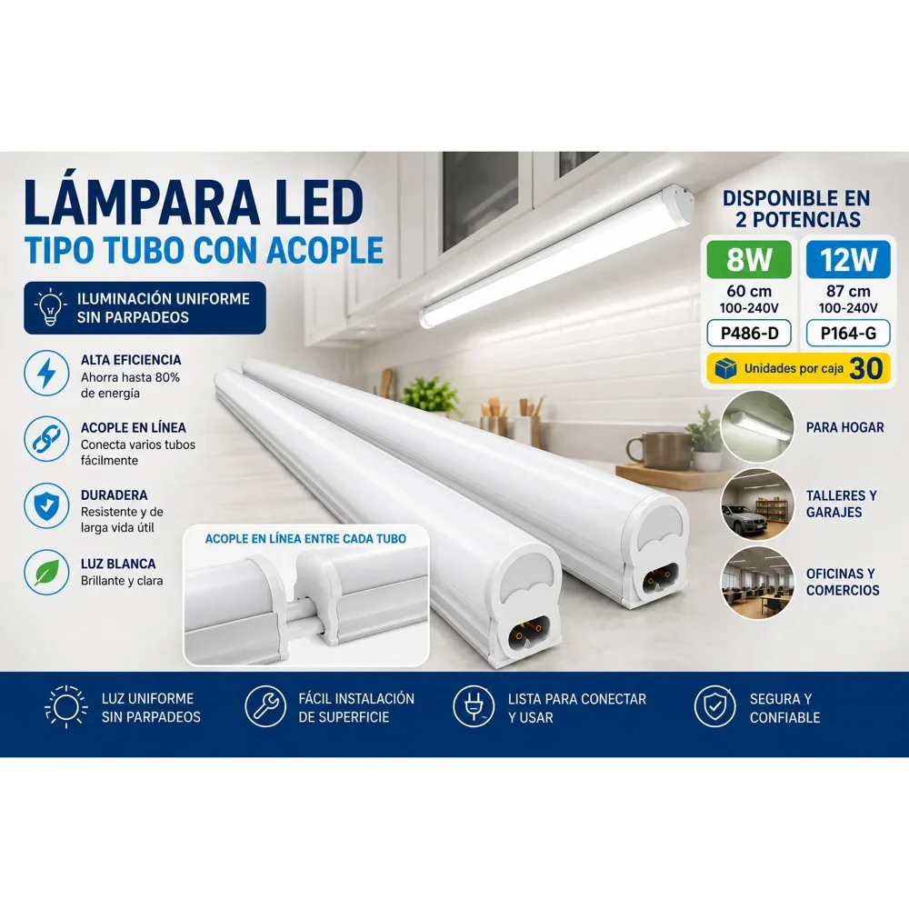 Lámpara LED T5 12 W de 87 cm