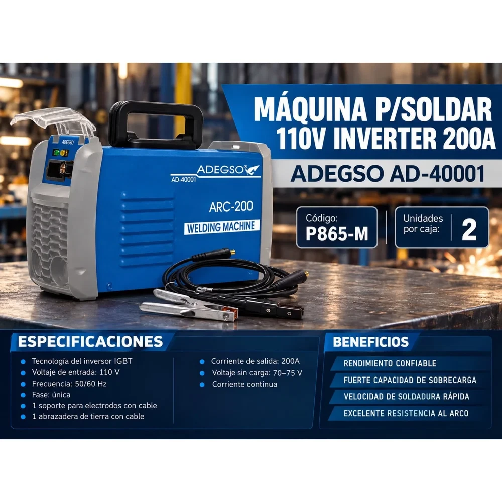 Máquina de soldar inverter 200 A, 110 V