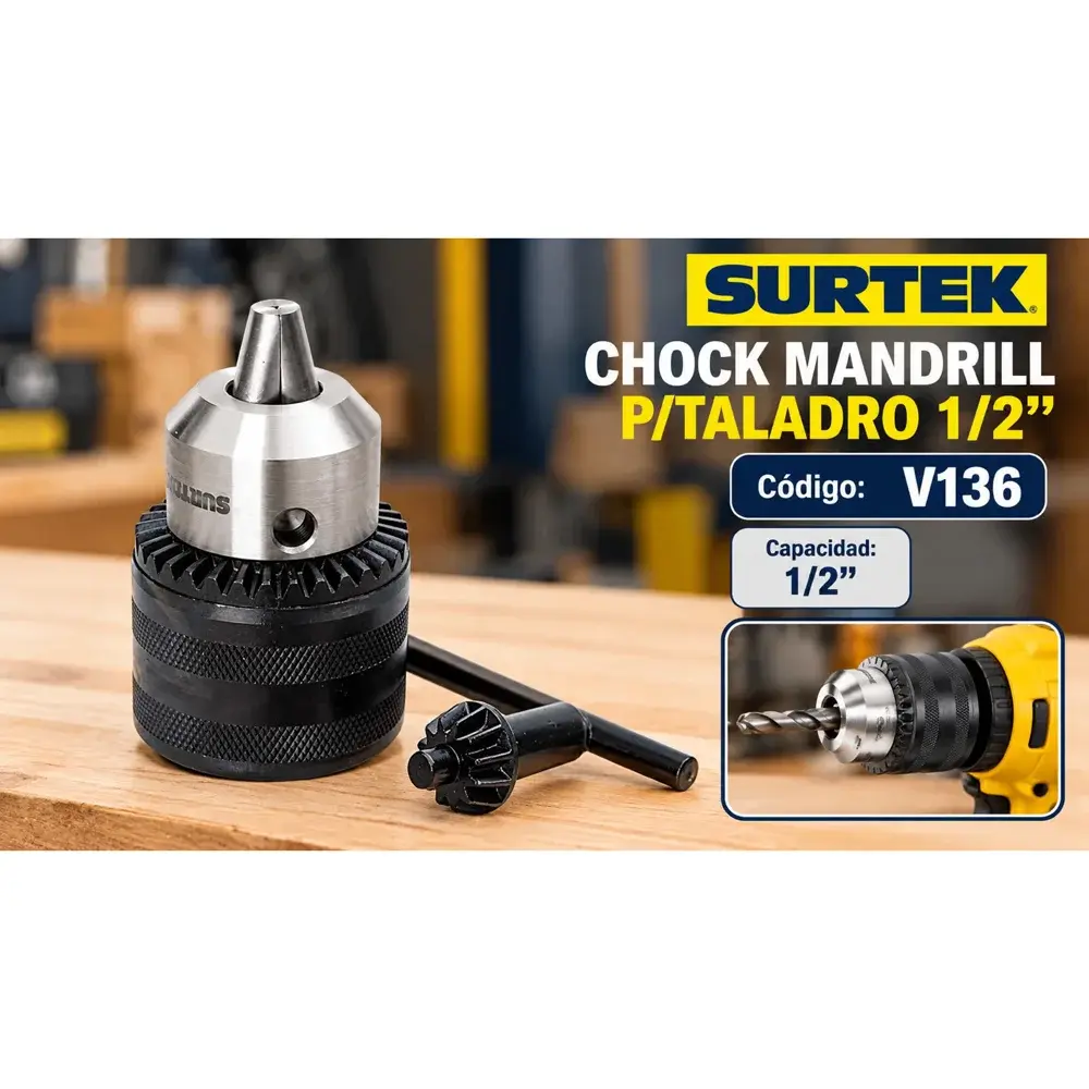 Mandril (chuck) para taladro 1/2"