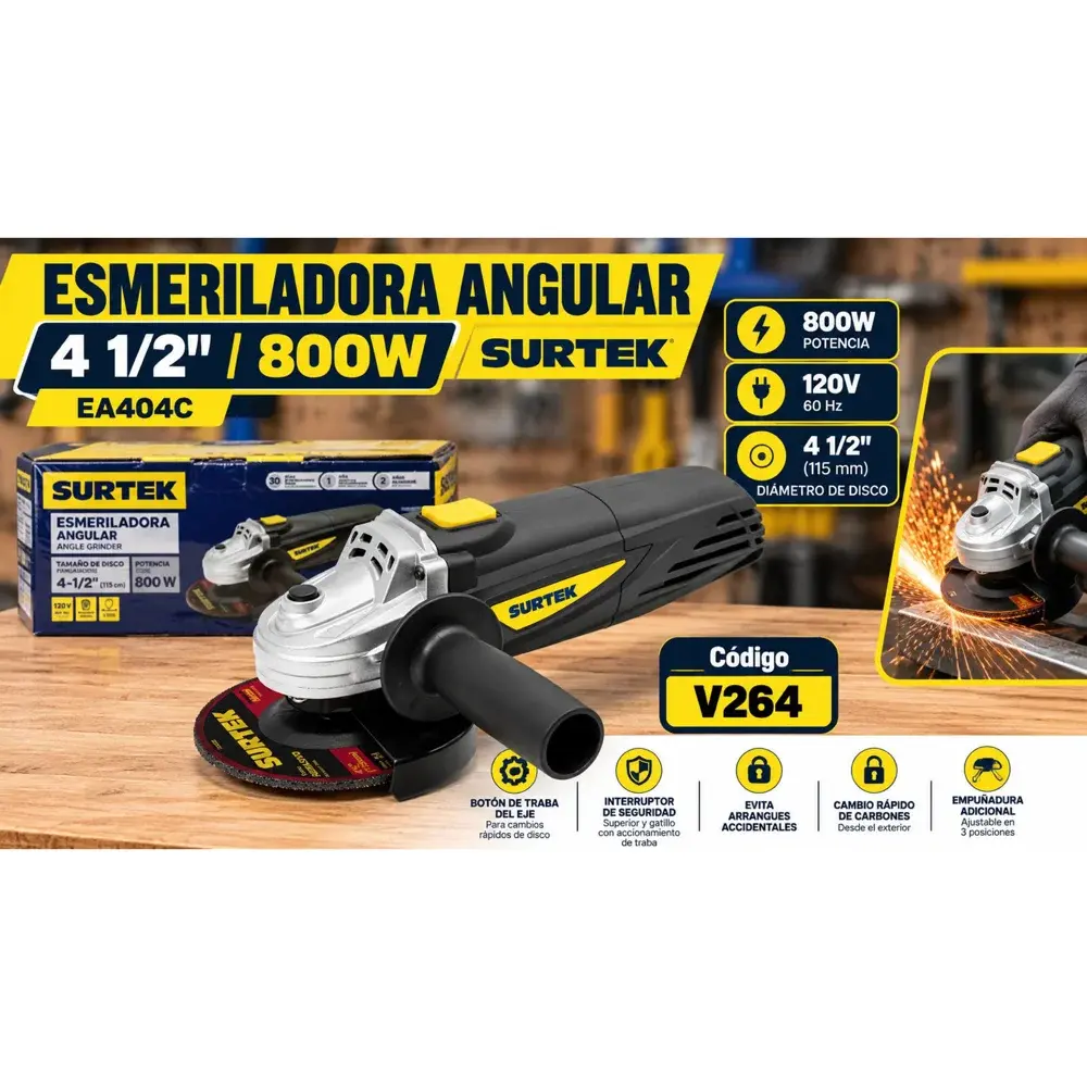Esmeriladora angular 4 1/2" 800 W