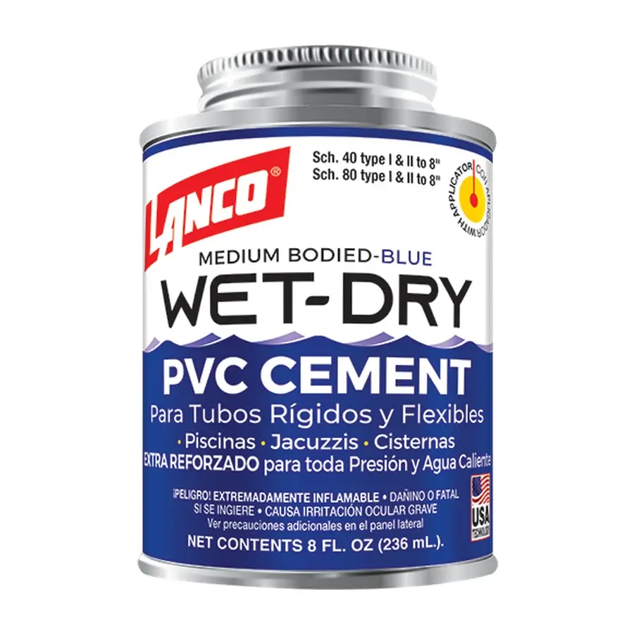 Pegamento PVC Wet Dry Lanco, lata 8 oz (1/16 gal)