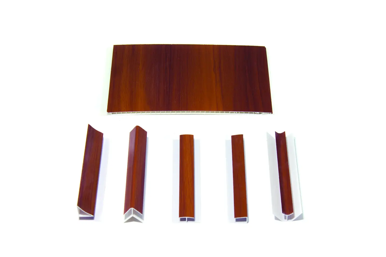 Tablilla PVC laminada tipo caoba con división